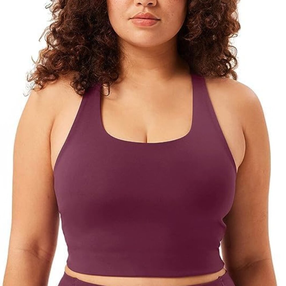 Girlfriend Collective Moon Paloma Racerback Bra Plum